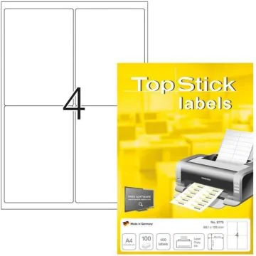 Étiquettes adhésives blanches - 99,1 x 139 mm : TOP STICK Lot de 400 image
