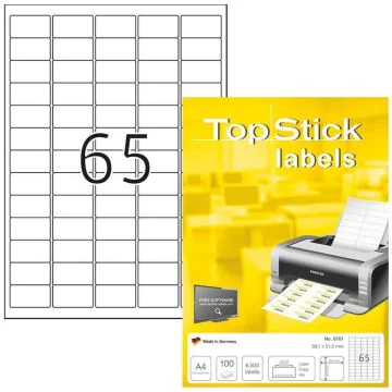 Étiquettes adhésives blanches - 38,1 x 21,2 mm TOP STICK 