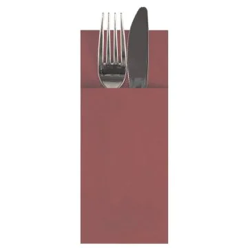 Pochette serviette à couverts - Bordeaux - Airlaid PAP STAR 