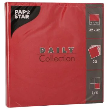 Photo Serviettes de table en papier - 330 x 330 mm - Bordeaux PAP STAR Color