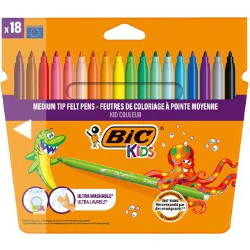18 feutres de coloriage BIC KIDS Assortiment 