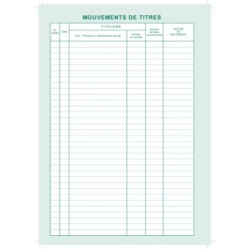 Feuilles de Mouvements de Titres et Comptes d'Actionnaires SAS