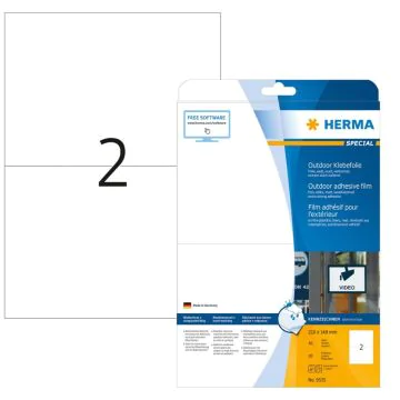 Étiquettes adhésives de signalisation - Blanc - 210 x 148 mm HERMA 9535 