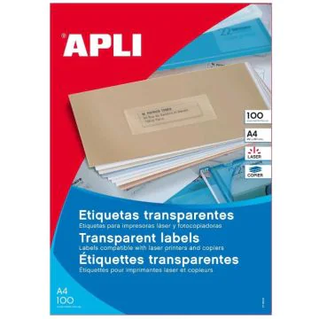 APLI 119020 : Étiquettes adhésives invisibles 105 x 37 mm