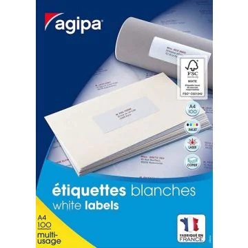 Étiquettes adhésives - 38 x 21,2 mm : AGIPA 118990 Lot de 6500 modèle