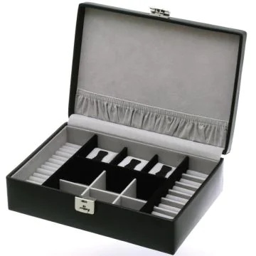 DAVIDT'S : Boite à bijoux Homme Samson -  Noir ouvert 390227