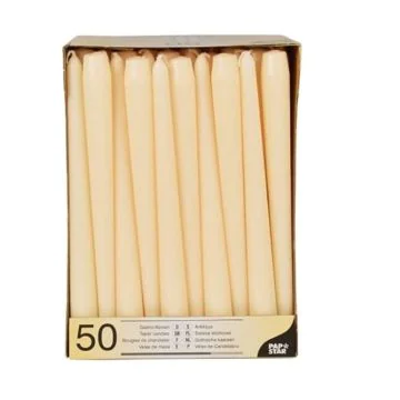 Bougie chandelier - Crème 25 cm : PAP STAR Lot de 50 image