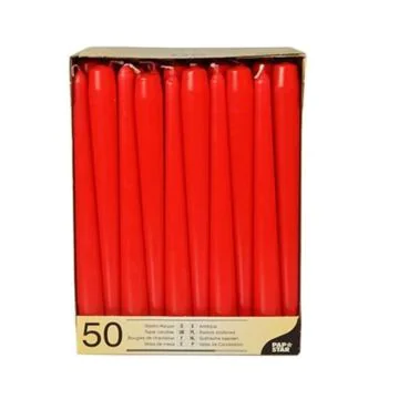 Bougie chandelier - Rouge 25 cm : PAP STAR Lot de 50 image