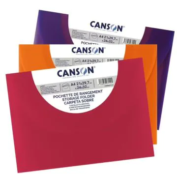 Pochette à Dessin en plastique - 370 x 470 mm - Assortiment CANSON