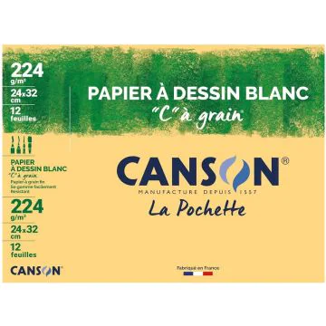 Photo CANSON 200027103 :feuilles de papier à dessin C grainé - Blanc - 320 x 240 mm