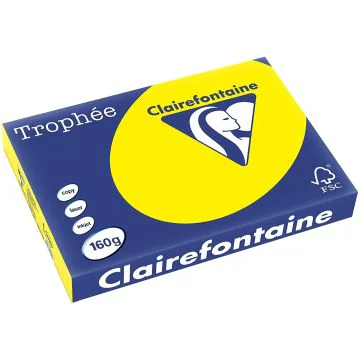 Ramette de papier de 250 feuilles A3 160g - Jaune Soleil : CLAIREFONTAINE Trophée Image