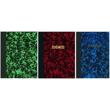 Couleurs Echéancier mensuel - Registre marbré - 297 x 210 mm ELVE