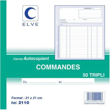 Photo Carnet de commandes 210 x 210 mm Autocopiant Tripli ELVE