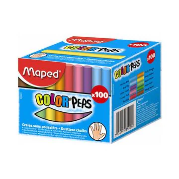 MAPED : Boite craies pour tableau mural - Assortiment de couleurs