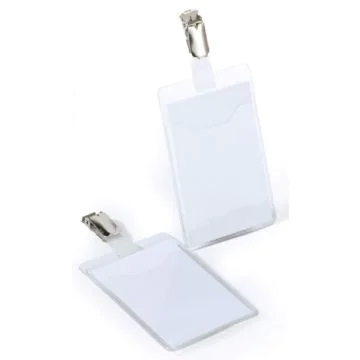 Lot de 25 Badges d'identification avec clip et ouverture sur le haut : DURABLE Visuel