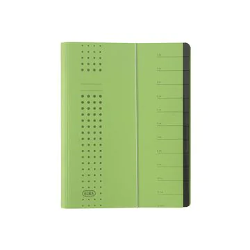 ELBA 400001994 : Trieur à élastique 12 compartiments - Vert