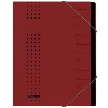 ELBA 400001990 : Trieur à élastique 12 compartiments - Bordeaux