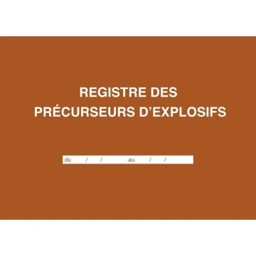 Registre des Précurseurs d'Explosifs ELVE 49001 Modèle