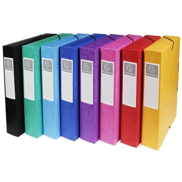 Boîte de classement Carte lustrée - Dos 60 mm - Assortiment EXACOMPTA Visuel