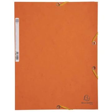 Chemise à élastiques 3 rabats Carte lustrée 400g - Orange : EXACOMPTA Image