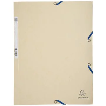 Chemise à élastiques 3 rabats Carte lustrée 400g - Ivoire : EXACOMPTA Image