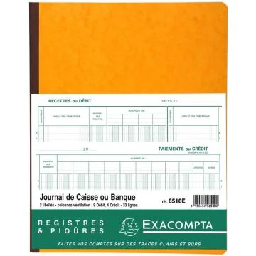 Journal de caisse ou banque 320 x 250 mm EXACOMPTA 6510E