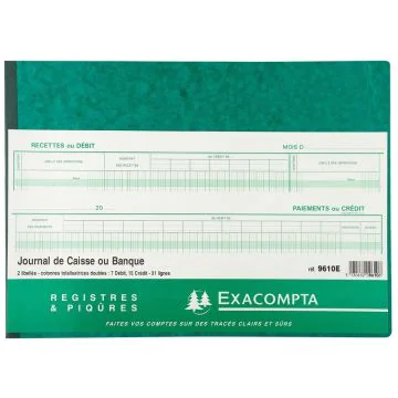 EXACOMPTA 9610E Journal de caisse ou de banque - 280 x 380 mm Modèle