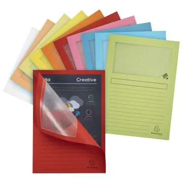 Chemises à fenêtre - Assortiment de couleurs : EXACOMPTA Super Lot de 100 Modèle