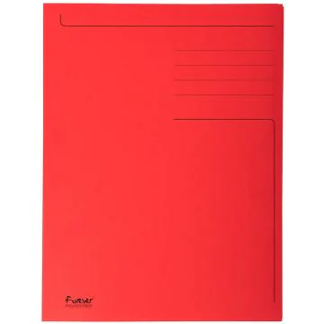 EXACOMPTA : Lot de 50 chemises imprimées à 3 rabats - 448003E Rouge (Papier recyclé)