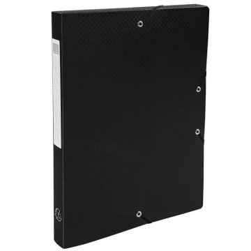 Boîte de classement PP Exabox Dos 25 mm - Noir EXACOMPTA fermée