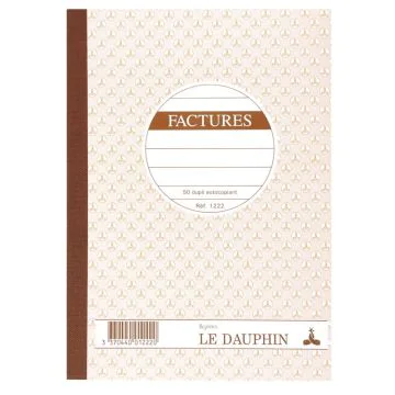 FACTURE Carnet autocopiant Dupli - 210 x 148 mm 1222D Le Dauphin
