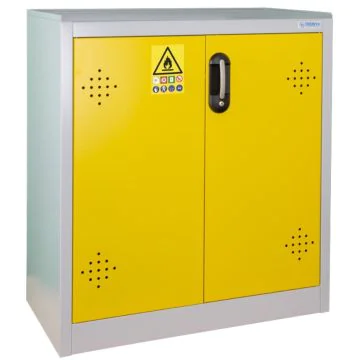 Armoire Jaune pour produits dangereux - 155 Litres TRIONYX AZ110 fermée