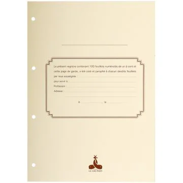 Recharge pour reliure juridique Assemblées, conseils 100 feuillets LE DAUPHIN 2730D