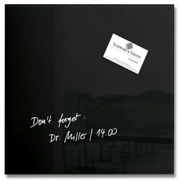 SIGEL : Tableau magnétique en verre - 300 x 300 mm - GL157 - Noir