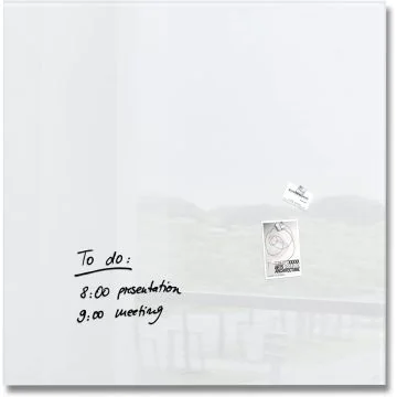 SIGEL : Tableau magnétique en verre - 1000 x 1000 mm - GL201 - Blanc