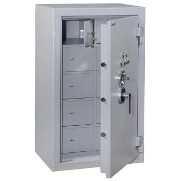 HARTMANN : Armoire forte Protect à 20 compartiments - Serrure à clés et à tubes compteurs - 510 L ouvert