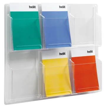 Présentoir mural - 6 Compartiments A4 HELIT Clearly