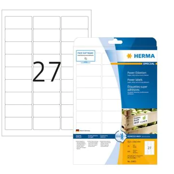 HERMA etiquettes blanches résistantes aux intempéries 63,5 x 29,6 mm 10903