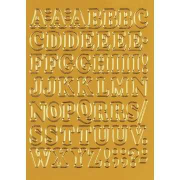 HERMA 4183 : Etiquettes à lettres autocollantes - Or / Or - 12 mm