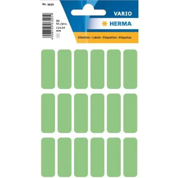 HERMA : Lot de 90 étiquettes adhésives - 12,0 x 34,0 mm - Vert