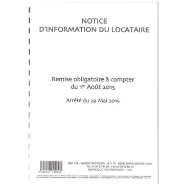 Notice d'information pour formulaire de location : WEBER 719
