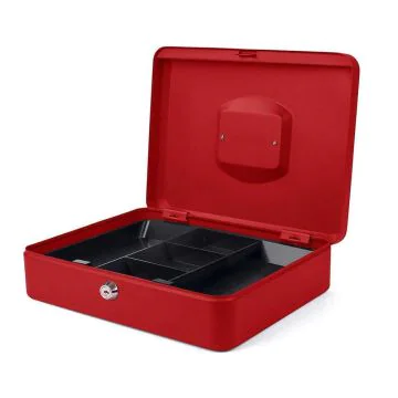 Photo Grande Caisse à monnaie - Rouge - 300 x 240 x 90 mm : PAVO 8011094
