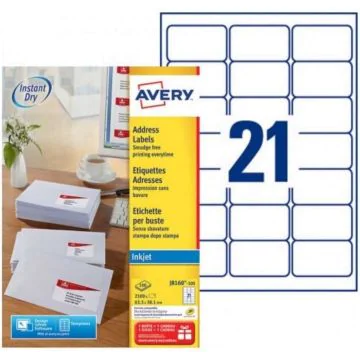 Photo Étiquettes - 63,5 x 38,1 mm - Jet d'encre - Blanc AVERY