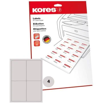 Étiquettes adhésives universelles - 105 x 148 mm - Blanc : KORES Lot de 100