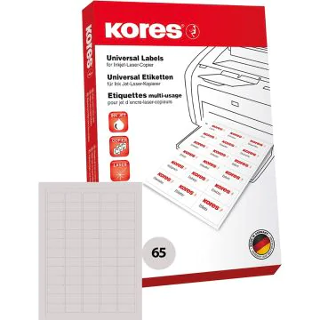 Étiquettes adhésives blanches 38 x 21,2 mm : KORES L3821 Lot de 6500