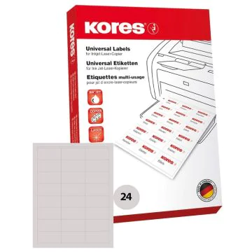 Étiquettes adhésives universelles - 70 x 36 mm - Blanc : KORES Lot de 2400