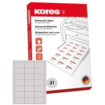 Étiquettes adhésives universelles - 70 x 36 mm - Blanc : KORES Lot de 600