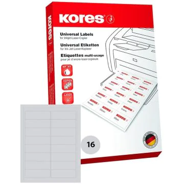 Étiquettes adhésives blanches - 99,1 x 33,9 mm : KORES L9933 Lot de 1600