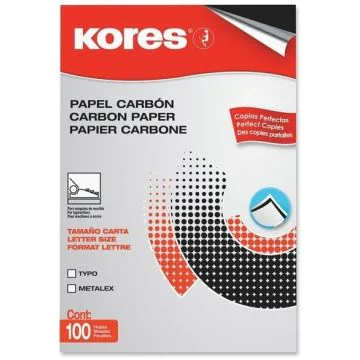 Lot de 100 feuilles de Papier Carbone - A4 - Noir : KORES Visuel