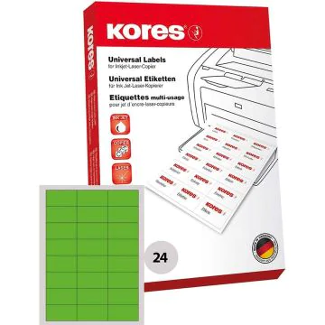 Etiquettes adhésives - Vert - 70 x 37 mm : KORES Lot de 2400 Visuel